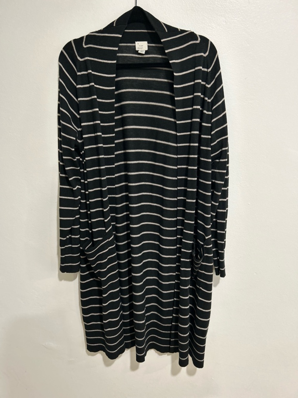 a new day Black and Tan Striped Open Cardigan